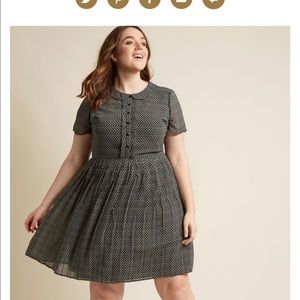 ModCloth Pleated Shirt Dress